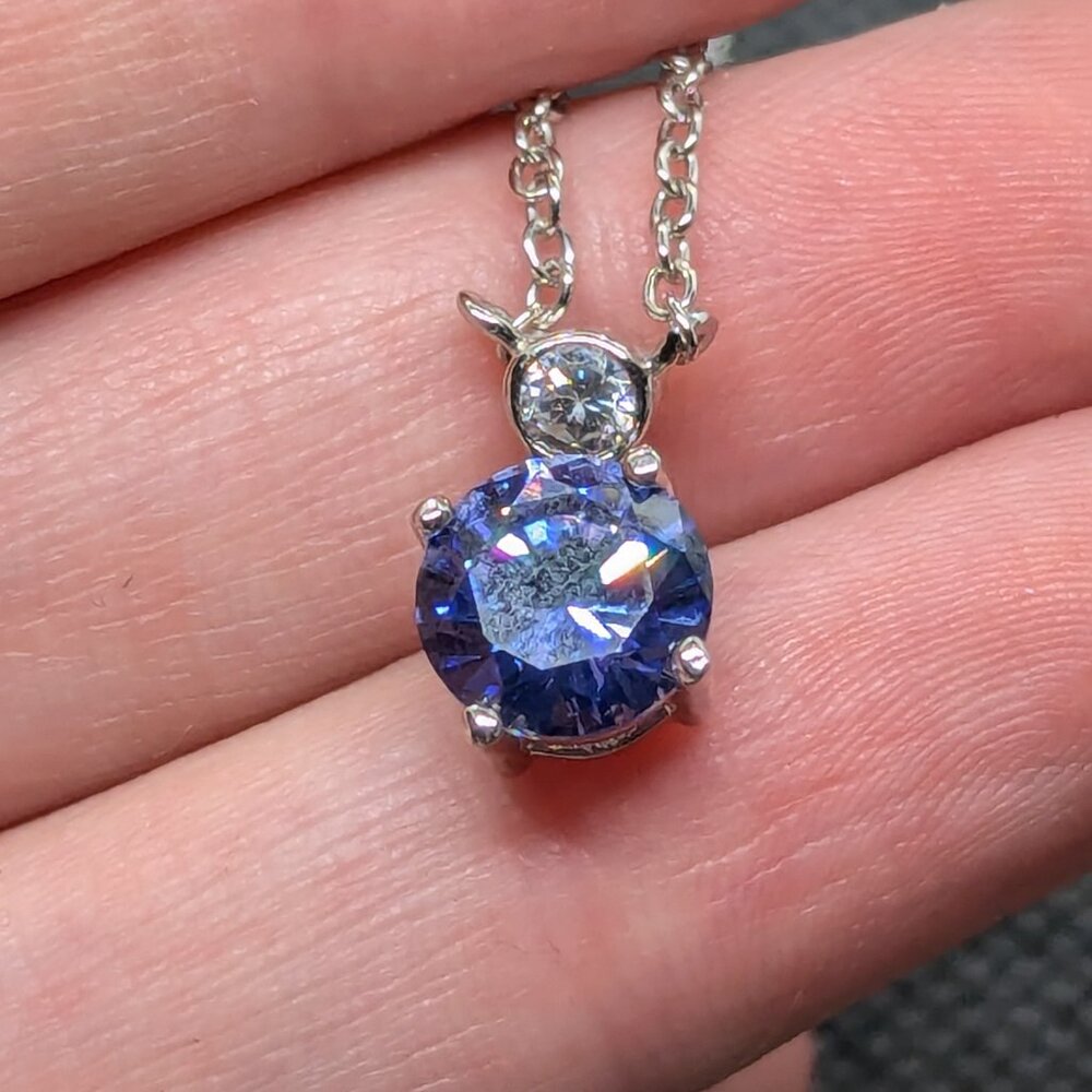 Color Change Glass faux gemstone in sterling silver